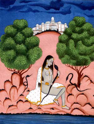 Ragmala Painting of Ragini Asawari (reproduction of Mewar school)