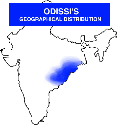geographical distribution of odissi