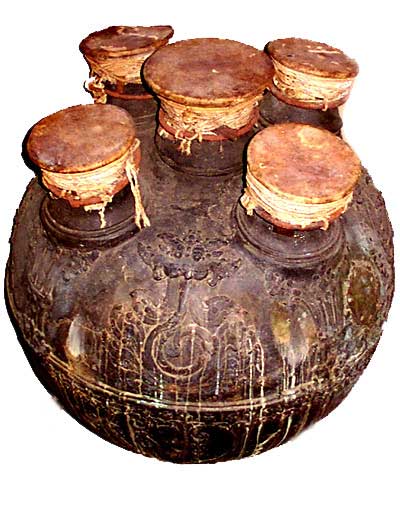 Five-faced drum known as Pancha Mukha Vadhyam