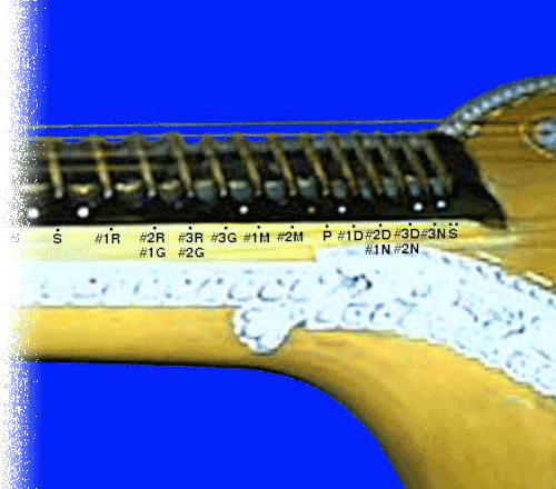 saraswati vina's frets in the upper registers
